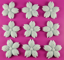 9 x Edible 3D 50mm Cherry Blossoms icing toppers, cake cupcakes decorations T052