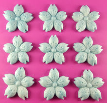 9 x Edible 3D 40mm Cherry Blossoms icing toppers, cake cupcakes decorations T051