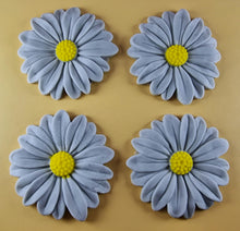 4 x Edible 3D 70mm Large Daisy Flowers icing toppers, cake cupcakes T122