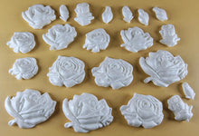 20 x Edible 3D 33mm Mixed Rose Set, icing toppers, cake cupcakes decorations T089