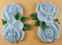 2 x Edible 3D 110mm Double Rose Flowers icing toppers, cake cupcakes T123