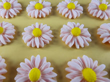 12 x Edible 3D 20mm Daisies Daisy flowers icing toppers, cake cupcakes T115