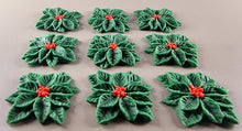 9 x Edible 3D 35mm Poinsettias Flowers icing toppers, cake cupcakes T129