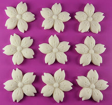 9 x Edible 3D 30mm Cherry Blossoms icing toppers, cake cupcakes decorations T053