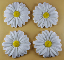 4 x Edible 3D 70mm Large Daisy Flowers icing toppers, cake cupcakes T122