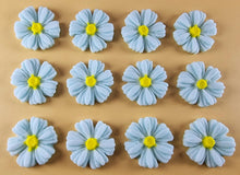 12 x Edible 3D 25mm Daisies Daisy flowers icing toppers, cake cupcakes T116