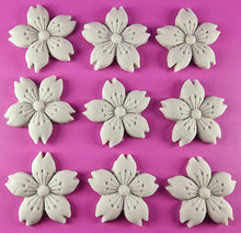 9 x Edible 3D 50mm Cherry Blossoms icing toppers, cake cupcakes decorations T052