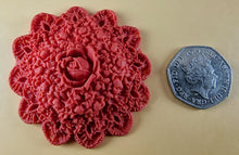 4 x Edible 3D 60mm Circle Rose Cluster flowers icing toppers, cake cupcakes decorations T107