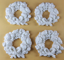 4 x Edible 3D 60mm Rose Wreaths, icing toppers, cake cupcakes decorations T086