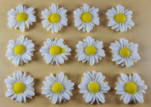 12 x Edible 3D 30mm Daisies Daisy flowers icing toppers, cake cupcakes T117