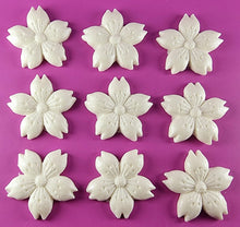 9 x Edible 3D 30mm Cherry Blossoms icing toppers, cake cupcakes decorations T053