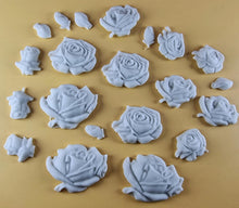 20 x Edible 3D 33mm Mixed Rose Set, icing toppers, cake cupcakes decorations T089