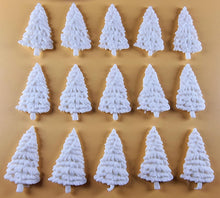 15 x Edible 3D 40mm Small Christmas Trees icing toppers, cake cupcakes decorations T049