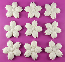 9 x Edible 3D 30mm Cherry Blossoms icing toppers, cake cupcakes decorations T053