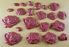20 x Edible 3D 33mm Mixed Rose Set, icing toppers, cake cupcakes decorations T089