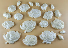 20 x Edible 3D 33mm Mixed Rose Set, icing toppers, cake cupcakes decorations T089