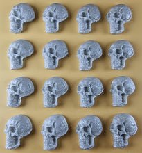 16 x Edible 3D 25mm Skulls, Halloween, icing toppers, cake cupcakes decorations T093
