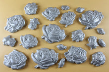 20 x Edible 3D 33mm Mixed Rose Set, icing toppers, cake cupcakes decorations T089