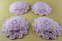 4 x Edible 3D 60mm Circle Rose Cluster flowers icing toppers, cake cupcakes decorations T107