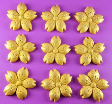 9 x Edible 3D 50mm Cherry Blossoms icing toppers, cake cupcakes decorations T052