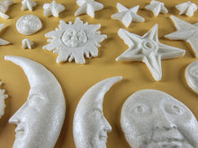 20 x Edible 3D 45mm Moon, Sun and Star Set, icing toppers, cake cupcakes decorations T090