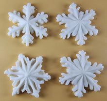 4 x Edible 3D 50mm Christmas Snowflakes Snow icing toppers, cake cupcakes decorations T101