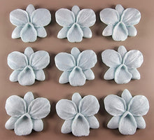 9 x Edible 3D 48mm Orchid, Orchids, flowers, flower, icing toppers, cake cupcakes decorations T038