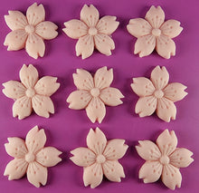 9 x Edible 3D 40mm Cherry Blossoms icing toppers, cake cupcakes decorations T051