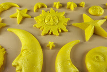 20 x Edible 3D 45mm Moon, Sun and Star Set, icing toppers, cake cupcakes decorations T090