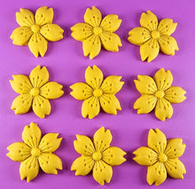 9 x Edible 3D 40mm Cherry Blossoms icing toppers, cake cupcakes decorations T051