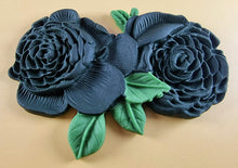 2 x Edible 3D 110mm Double Rose Flowers icing toppers, cake cupcakes T123