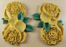 2 x Edible 3D 110mm Double Rose Flowers icing toppers, cake cupcakes T123