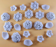 20 Piece Edible 3D Bouquet Flower set, icing toppers, cake cupcakes decorations T070