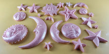 20 x Edible 3D 45mm Moon, Sun and Star Set, icing toppers, cake cupcakes decorations T090
