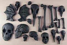 20 x Edible 3D 50mm Skull and Bones set icing toppers, cake cupcakes decorations T057