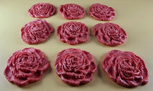 9 x Edible 3D 40mm Rose Flowers icing toppers, cake cupcakes T130