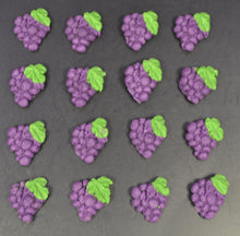 16 x Edible 3D purple grapes grape fruit vegetables icing toppers, cake cupcakes decorations