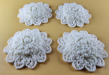 4 x Edible 3D 60mm Circle Rose Cluster flowers icing toppers, cake cupcakes decorations T107