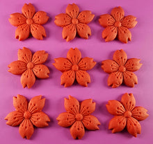 9 x Edible 3D 50mm Cherry Blossoms icing toppers, cake cupcakes decorations T052