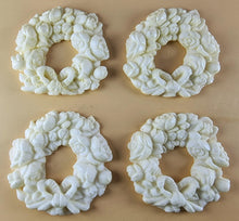4 x Edible 3D 60mm Rose Wreaths, icing toppers, cake cupcakes decorations T086