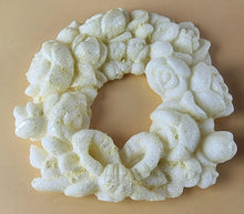 4 x Edible 3D 60mm Rose Wreaths, icing toppers, cake cupcakes decorations T086