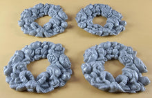 4 x Edible 3D 60mm Rose Wreaths, icing toppers, cake cupcakes decorations T086