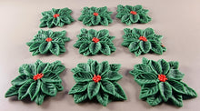 9 x Edible 3D 40mm Poinsettias Flowers icing toppers, cake cupcakes T128
