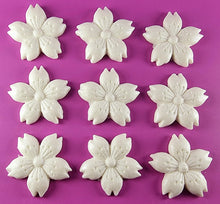 9 x Edible 3D 40mm Cherry Blossoms icing toppers, cake cupcakes decorations T051