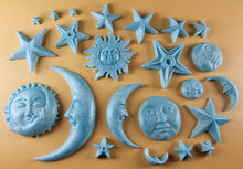 20 x Edible 3D 45mm Moon, Sun and Star Set, icing toppers, cake cupcakes decorations T090
