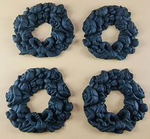 4 x Edible 3D 60mm Rose Wreaths, icing toppers, cake cupcakes decorations T086