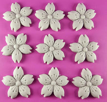 9 x Edible 3D 30mm Cherry Blossoms icing toppers, cake cupcakes decorations T053
