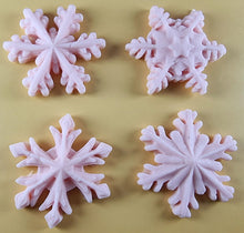 4 x Edible 3D 50mm Christmas Snowflakes Snow icing toppers, cake cupcakes decorations T101