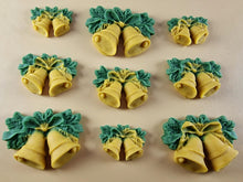 9 x Edible 3D 40mm Jingle Bells icing toppers, cake cupcakes decorations T103