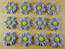 12 x Edible 3D 30mm Daisies Daisy flowers icing toppers, cake cupcakes T117